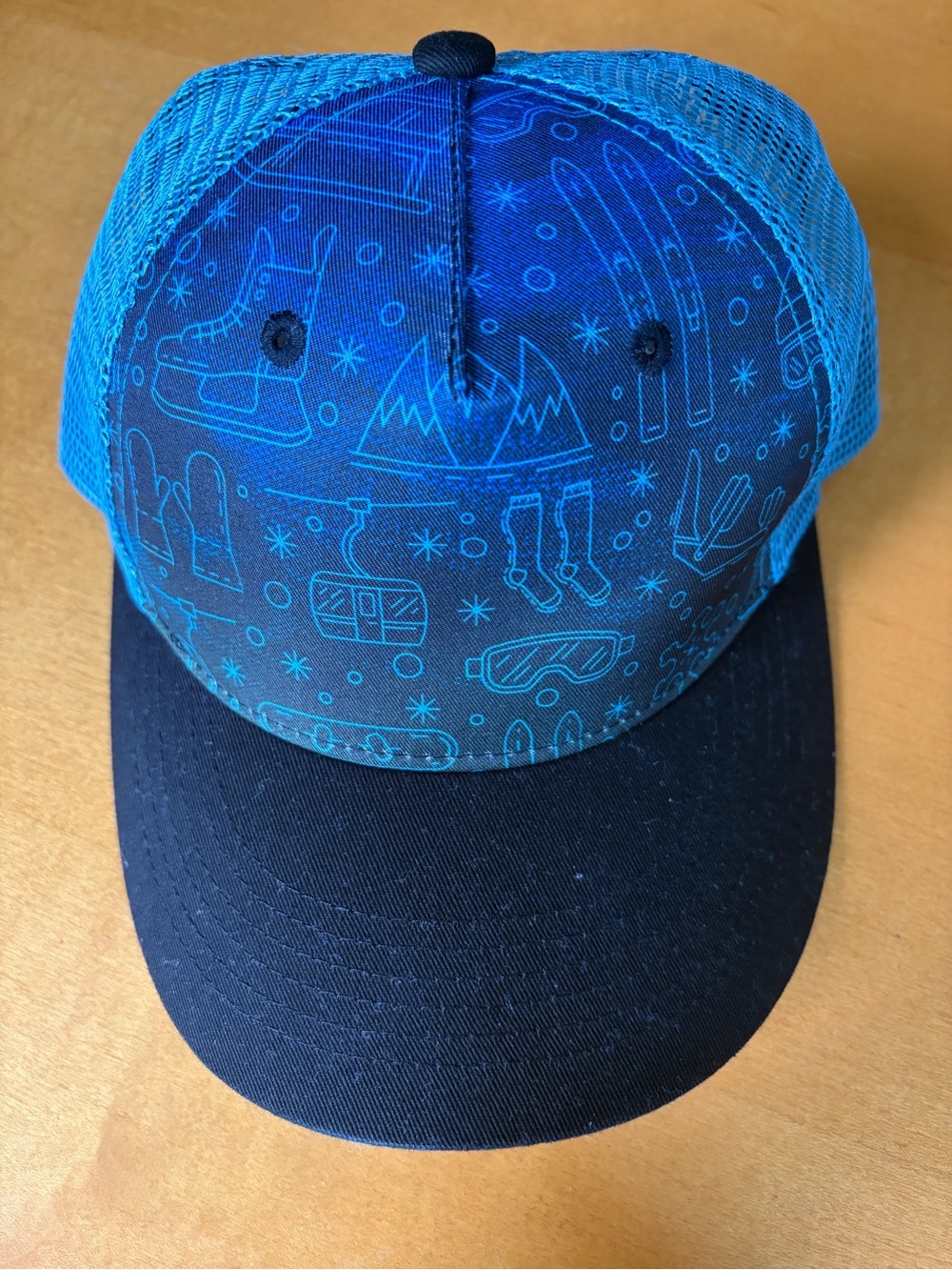 Kids Locale Outdoors Blue Patterned Trucker Hat
